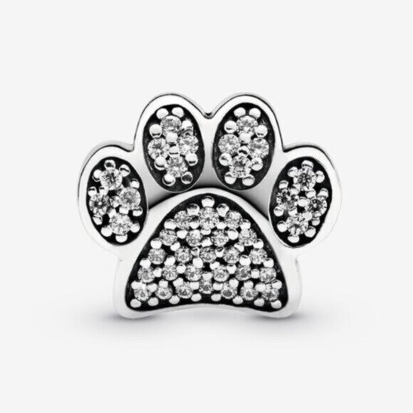 Pandora Sparkling Paw Print Charm - Picture 1 of 5